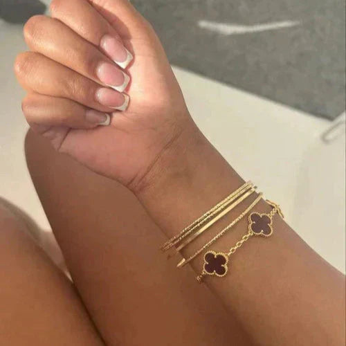 Clover Black & Silver Bracelet