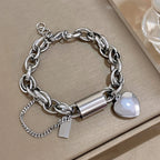 Bold & Chunky Chain Heart Bracelet