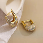 Chunky Glittering Diamond Hoop Earrings