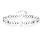 Couples Letter Initial Cuban Bracelet