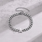 Couples Letter Initial Cuban Bracelet