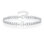 Couples Letter Initial Cuban Bracelet