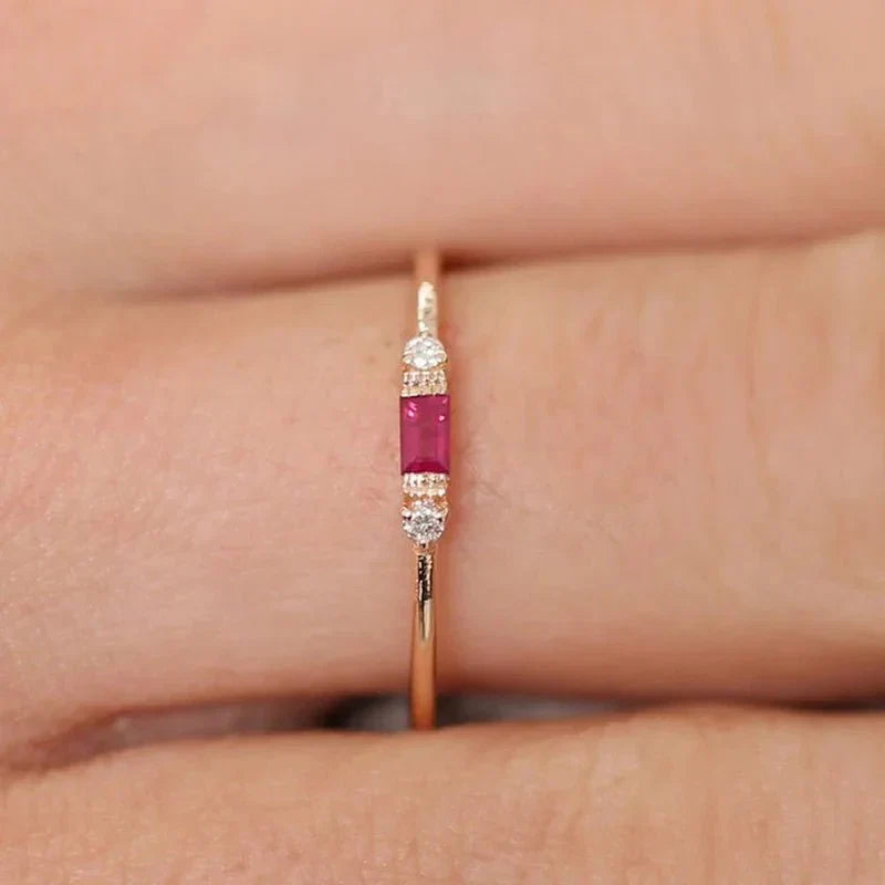 Dainty & Baguette Diamond Ring