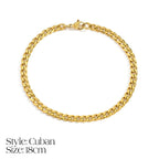 Dainty Cuban Figaro Chain Letter Initial Bracelet