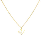 Dainty Heart Letter Initial Necklace