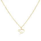 Dainty Heart Letter Initial Necklace
