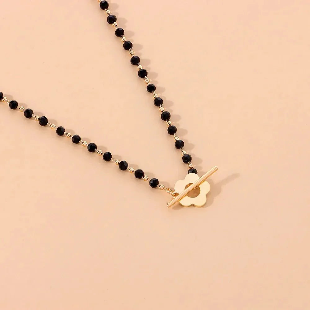Floral Choker Flower Clasp Necklace