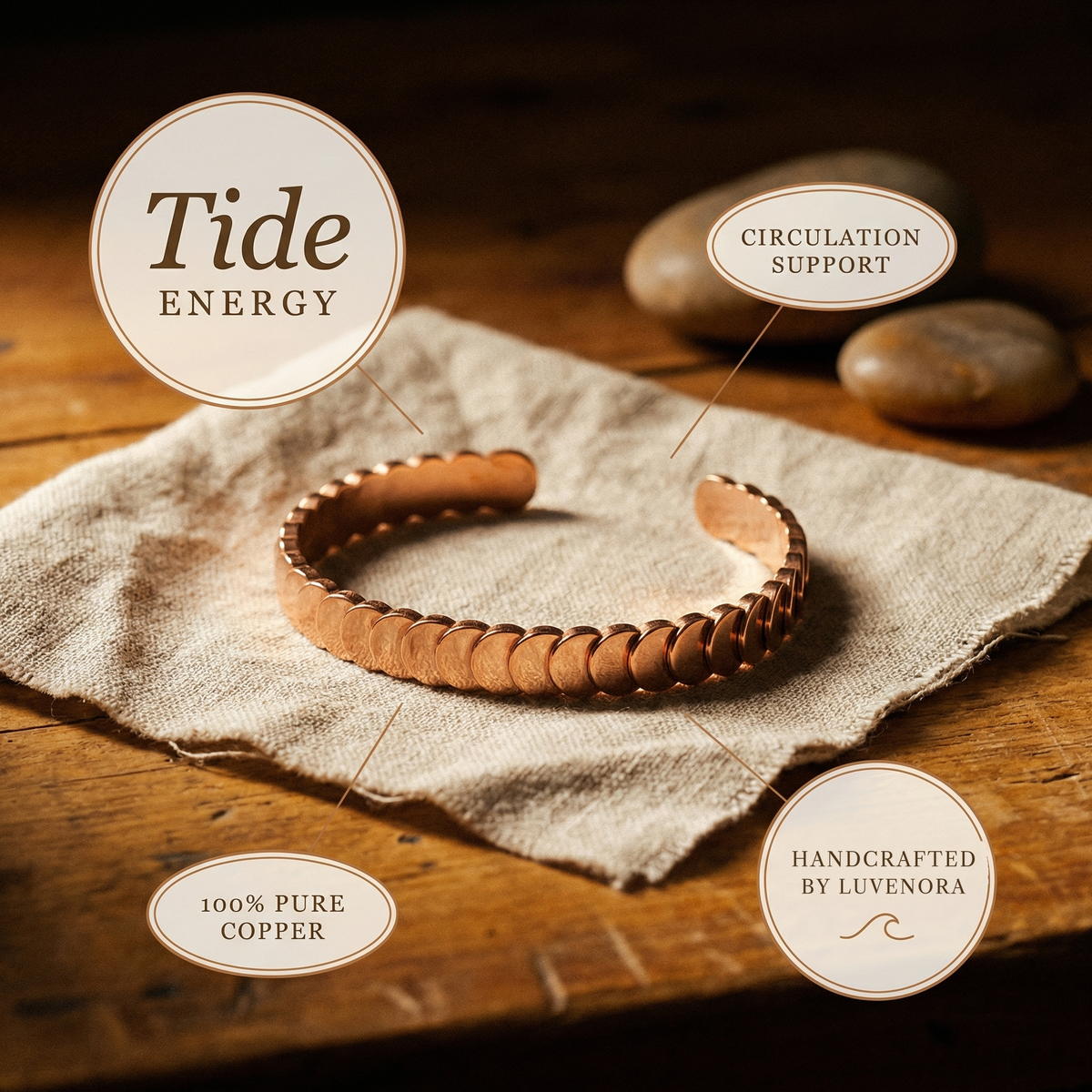 Luvenora's Tide Copper Bracelet