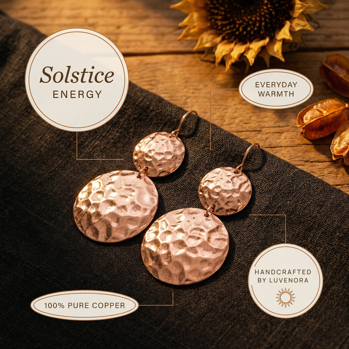 Luvenora's Solstice Copper Earrings