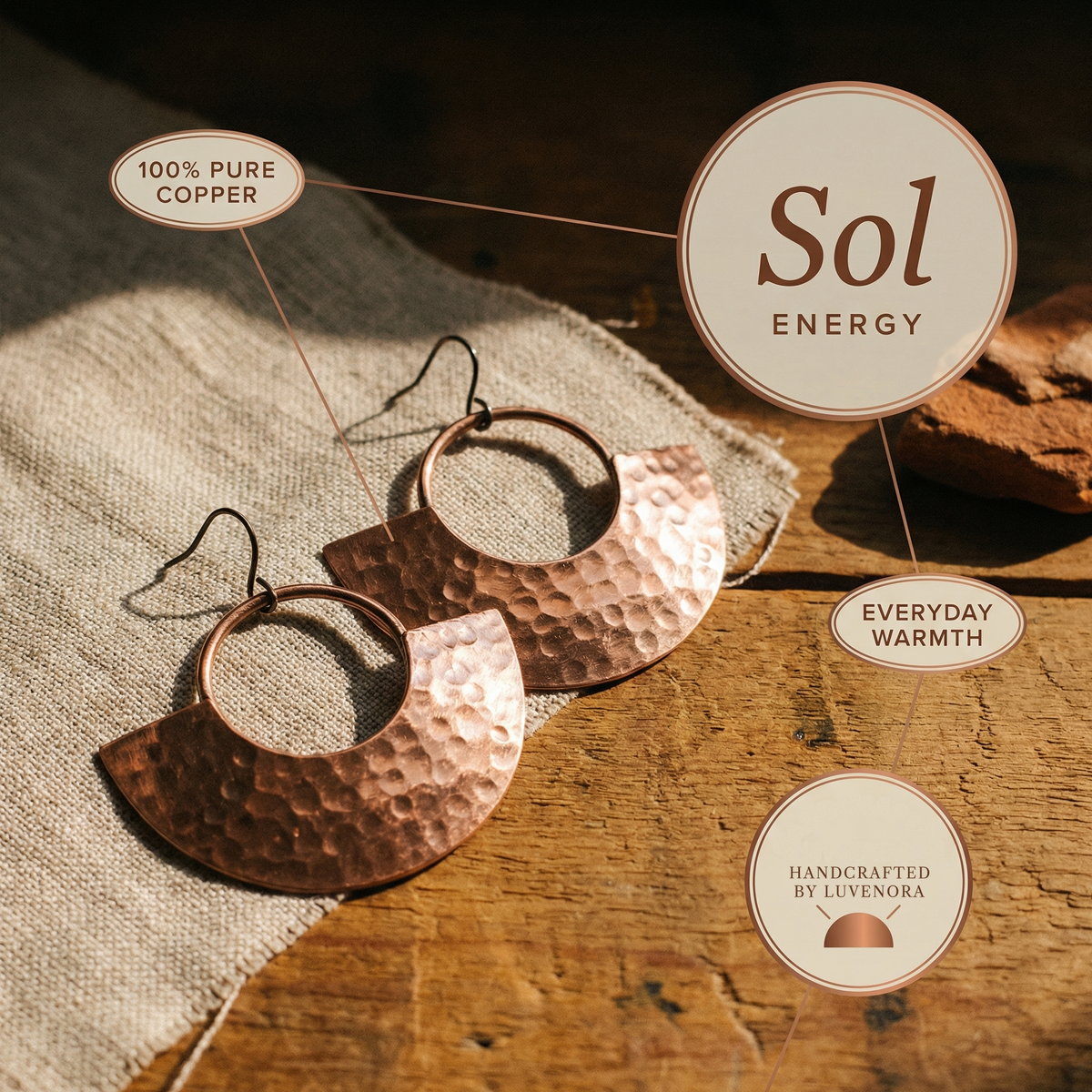 Luvenora's Sol Copper Earrings