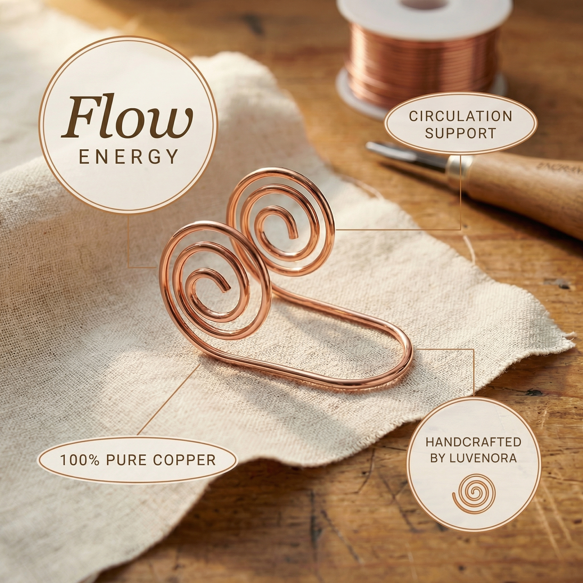 Luvenora's Flow Copper Hand Spiral