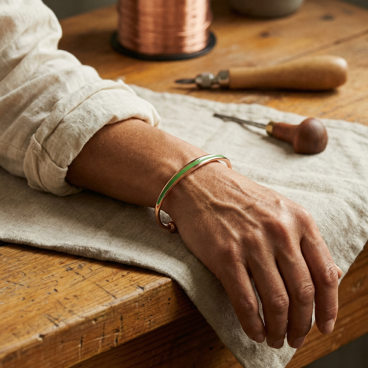 Luvenora's Jade Copper Bracelet