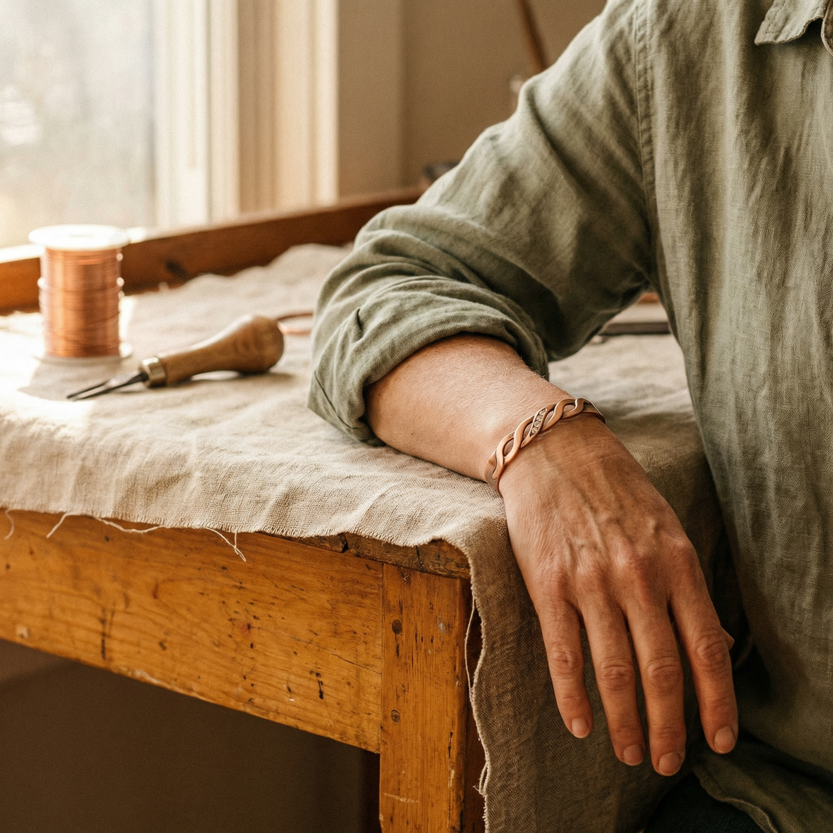 Luvenora's Seam Copper Bracelet