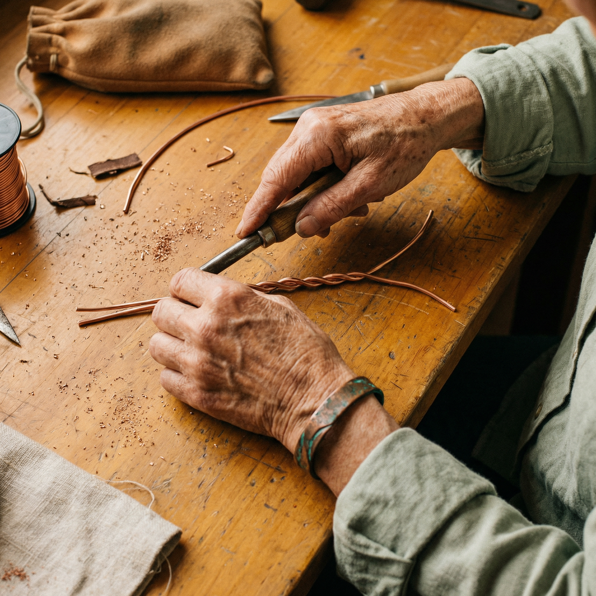 Luvenora's Seam Copper Bracelet