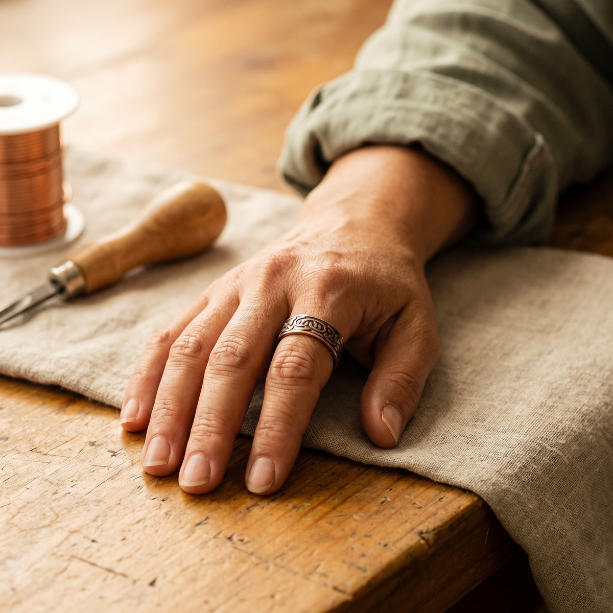 Luvenora's Burr Copper Ring