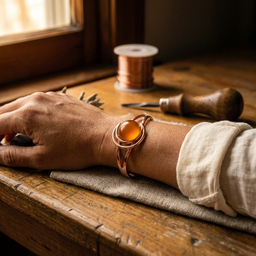 Luvenora's Sphere Orange Copper Bracelet