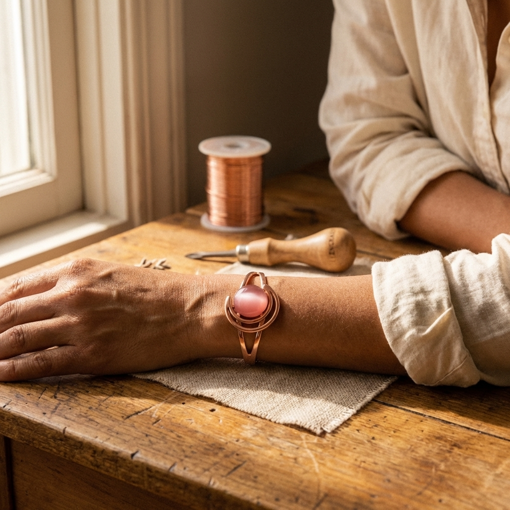 Luvenora's Sphere Pink Copper Bracelet