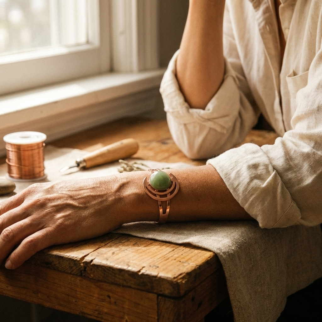 Luvenora's Sphere Green Copper Bracelet