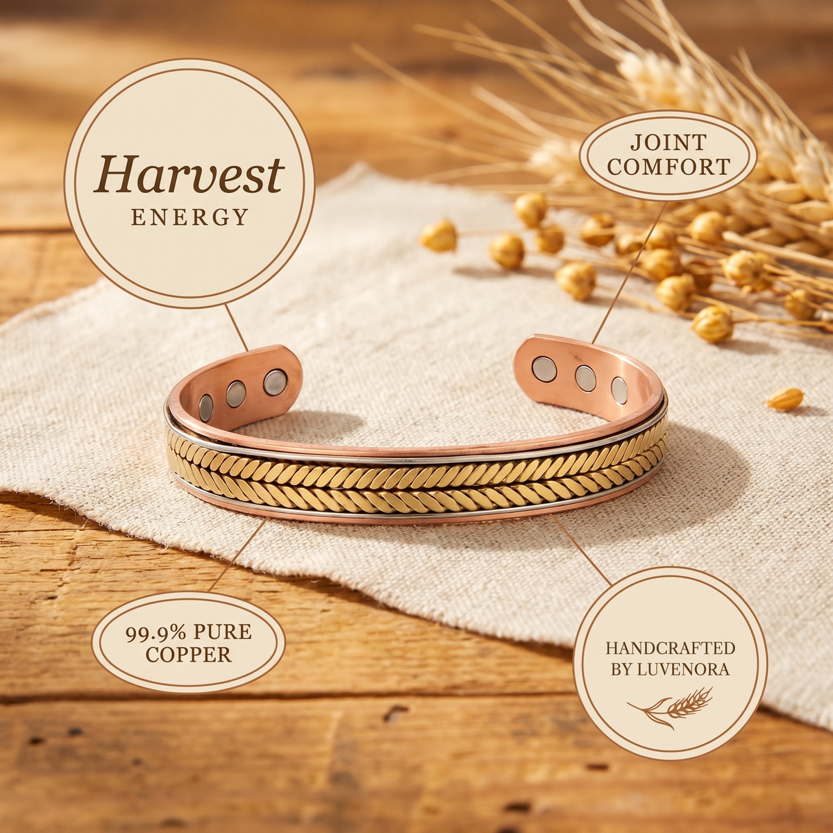 Luvenora's Harvest Copper Bracelet