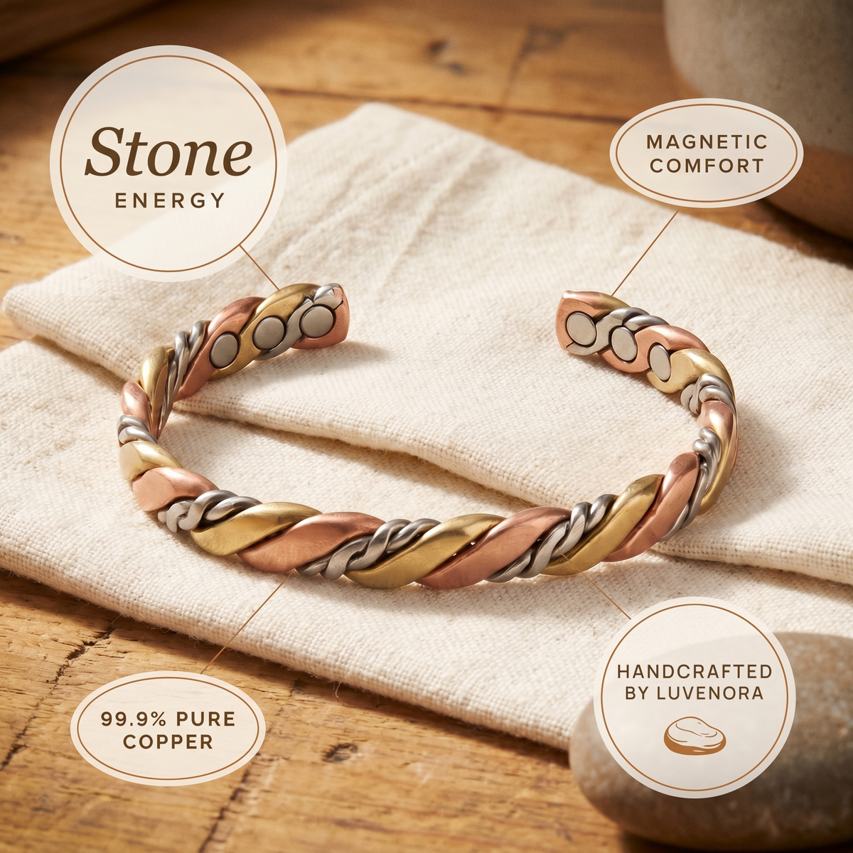 Luvenora's Stone Copper Bracelet