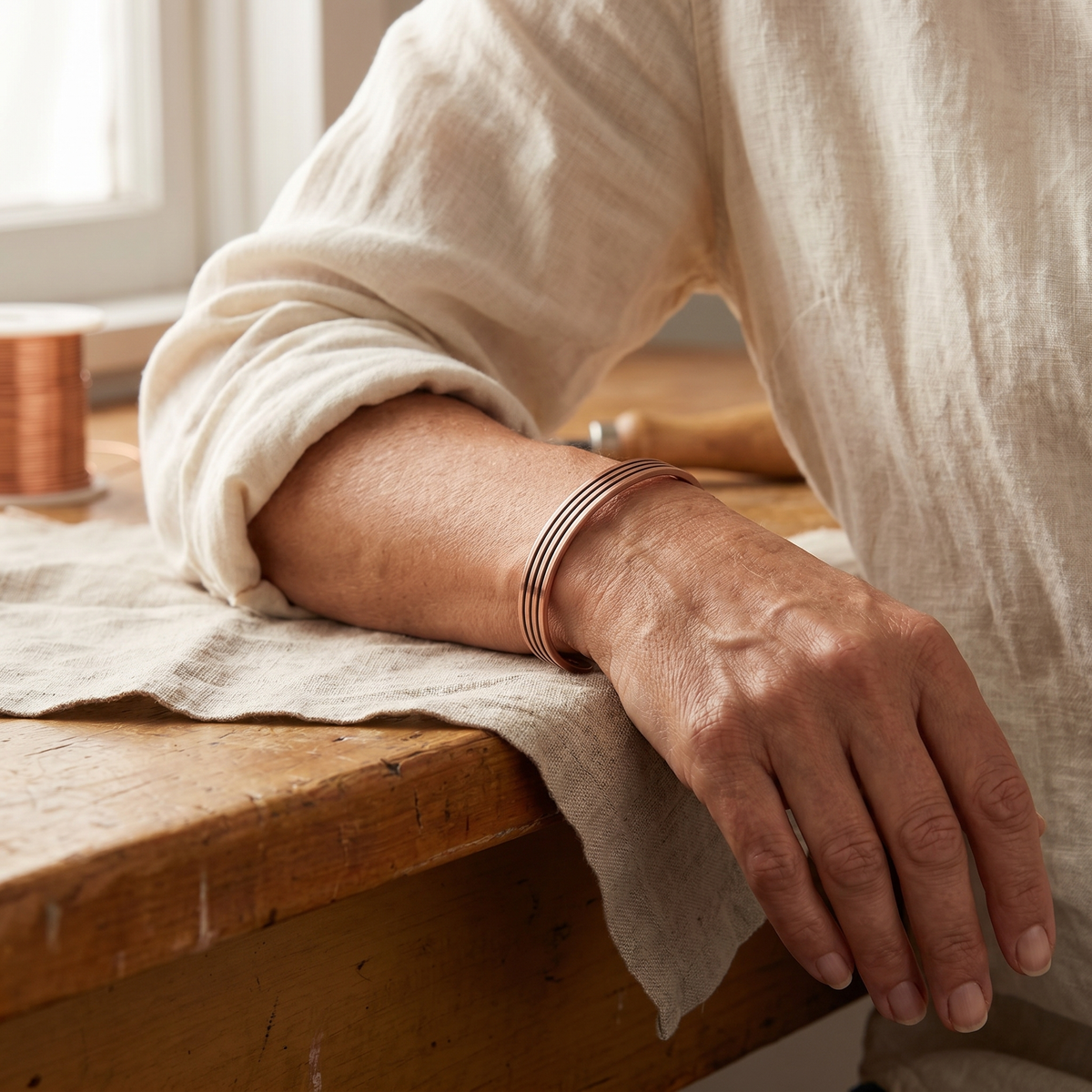 Luvenora's Sage Copper Bracelet