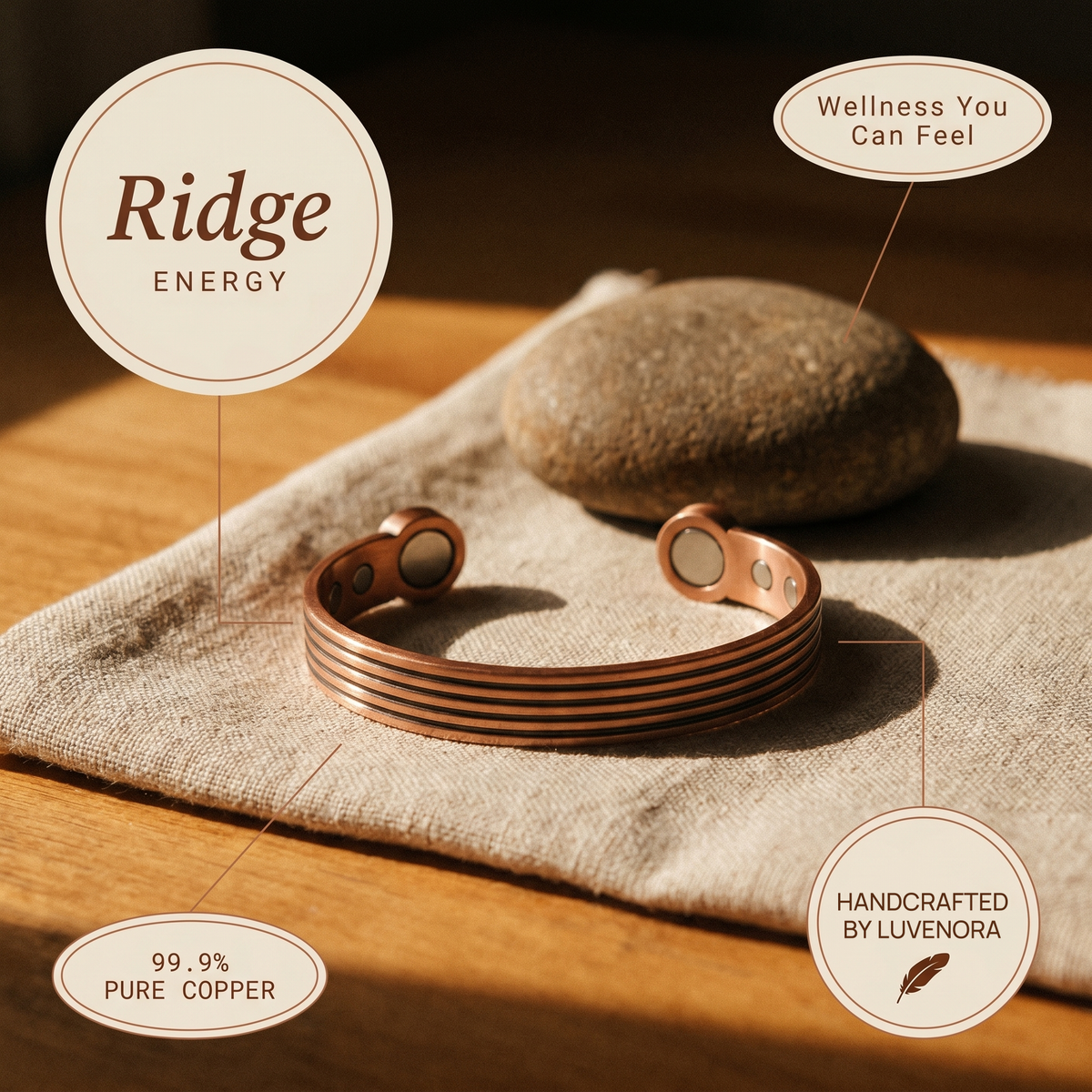 Luvenora's Ridge Copper Bracelet