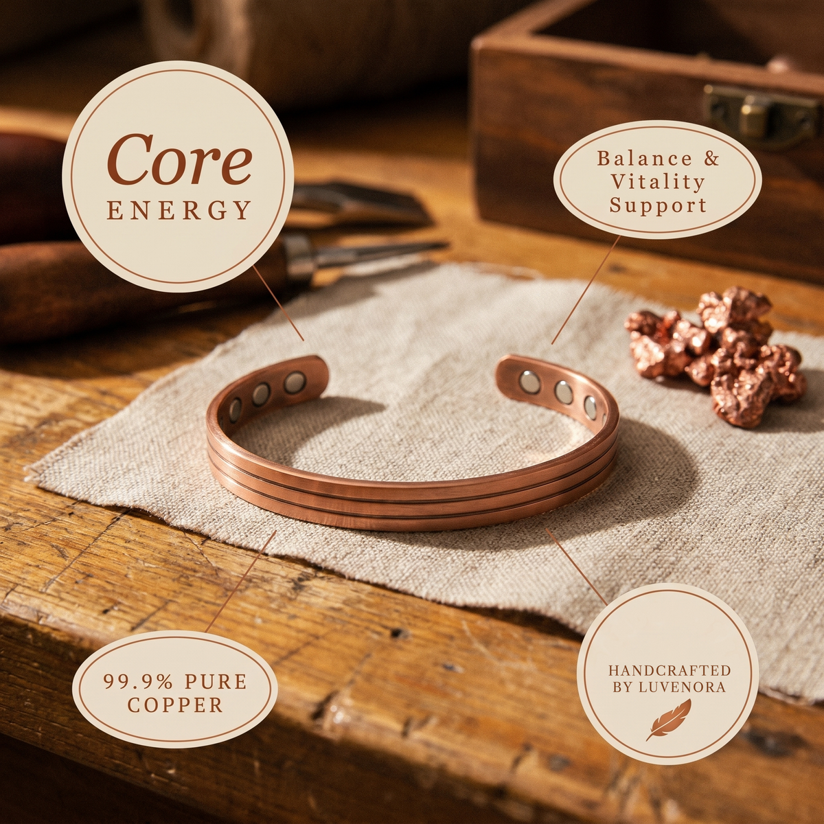 Luvenora's Core Copper Bracelet