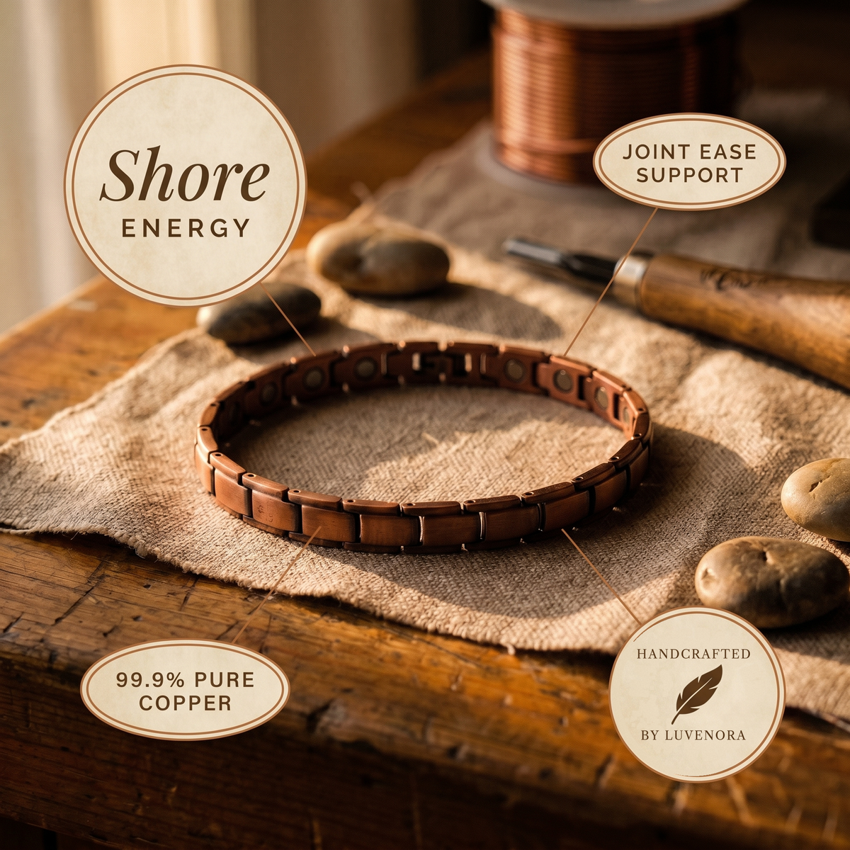 Luvenora's Shore Copper Anklet
