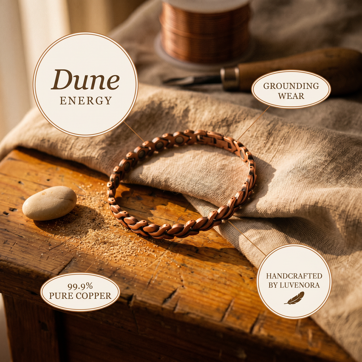 Luvenora's Dune Copper Anklet