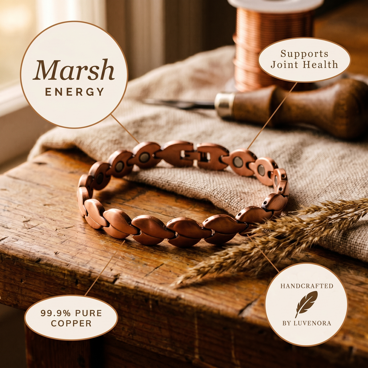 Luvenora's Marsh Copper Anklet