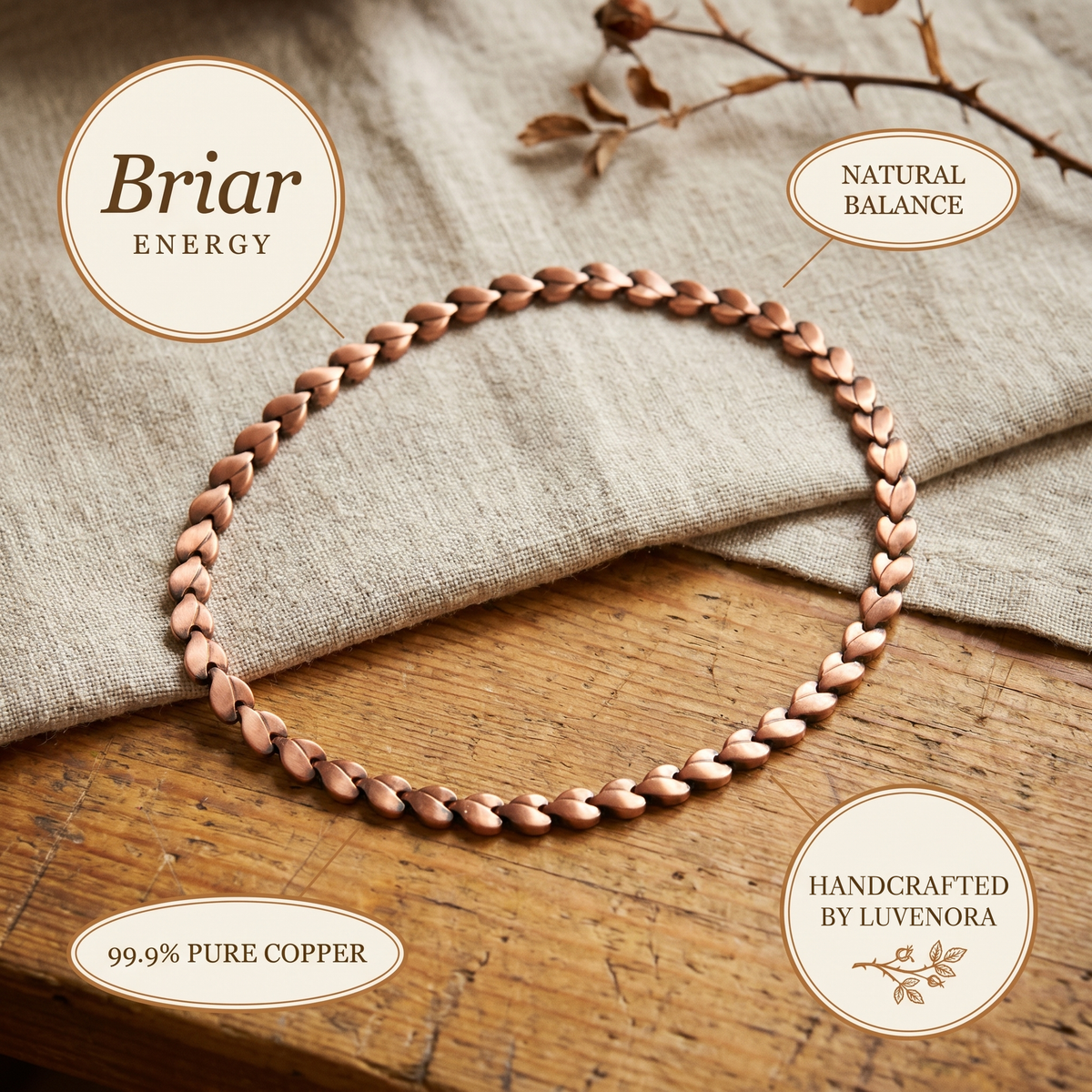 Luvenora's Briar Copper Necklace