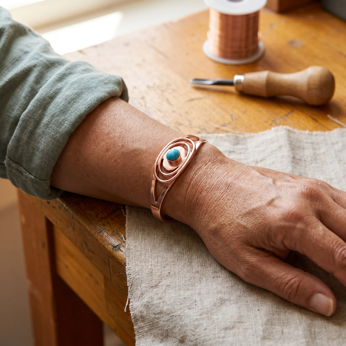Luvenora's Sedge Copper Bracelet