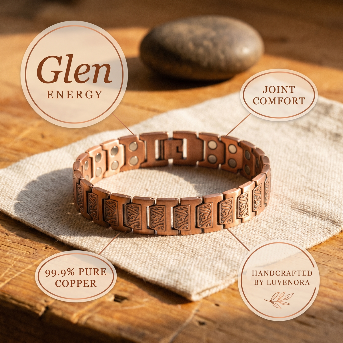 Luvenora's Glen Men's Copper Bracelet