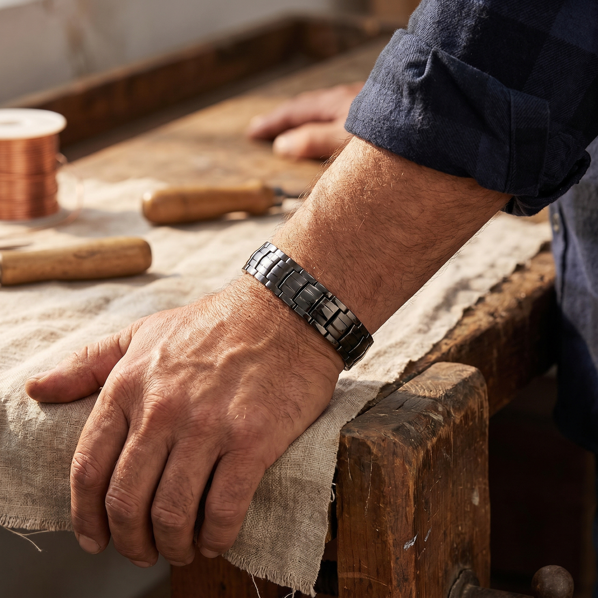 Luvenora's Ochre Men's Copper Bracelet