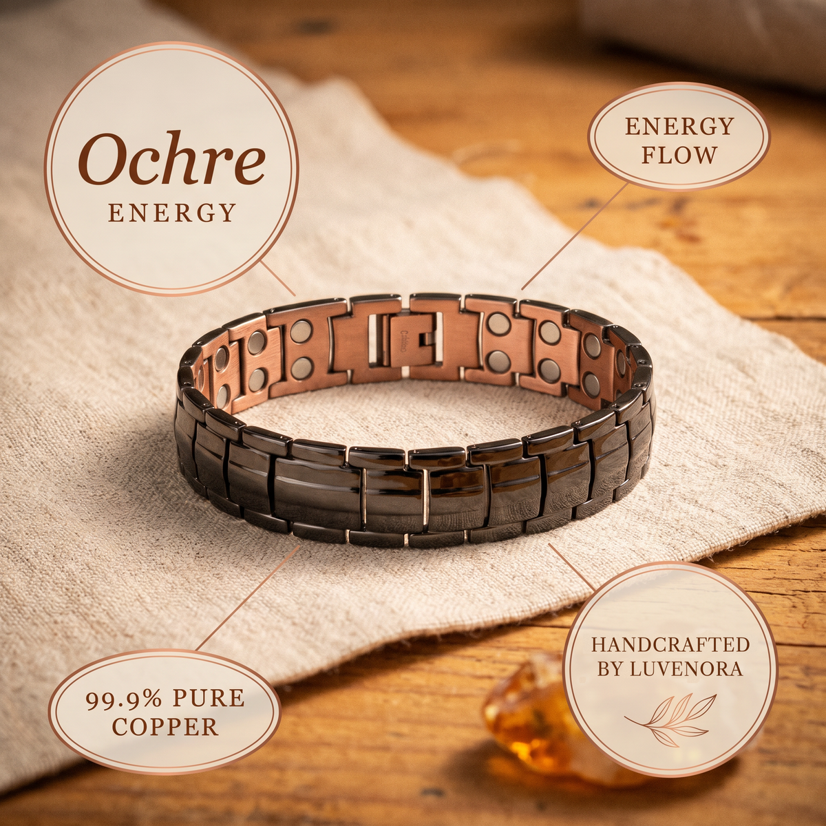 Luvenora's Ochre Men's Copper Bracelet
