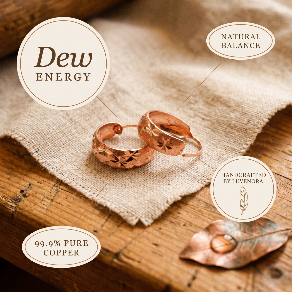 Luvenora's Dew Copper Earrings