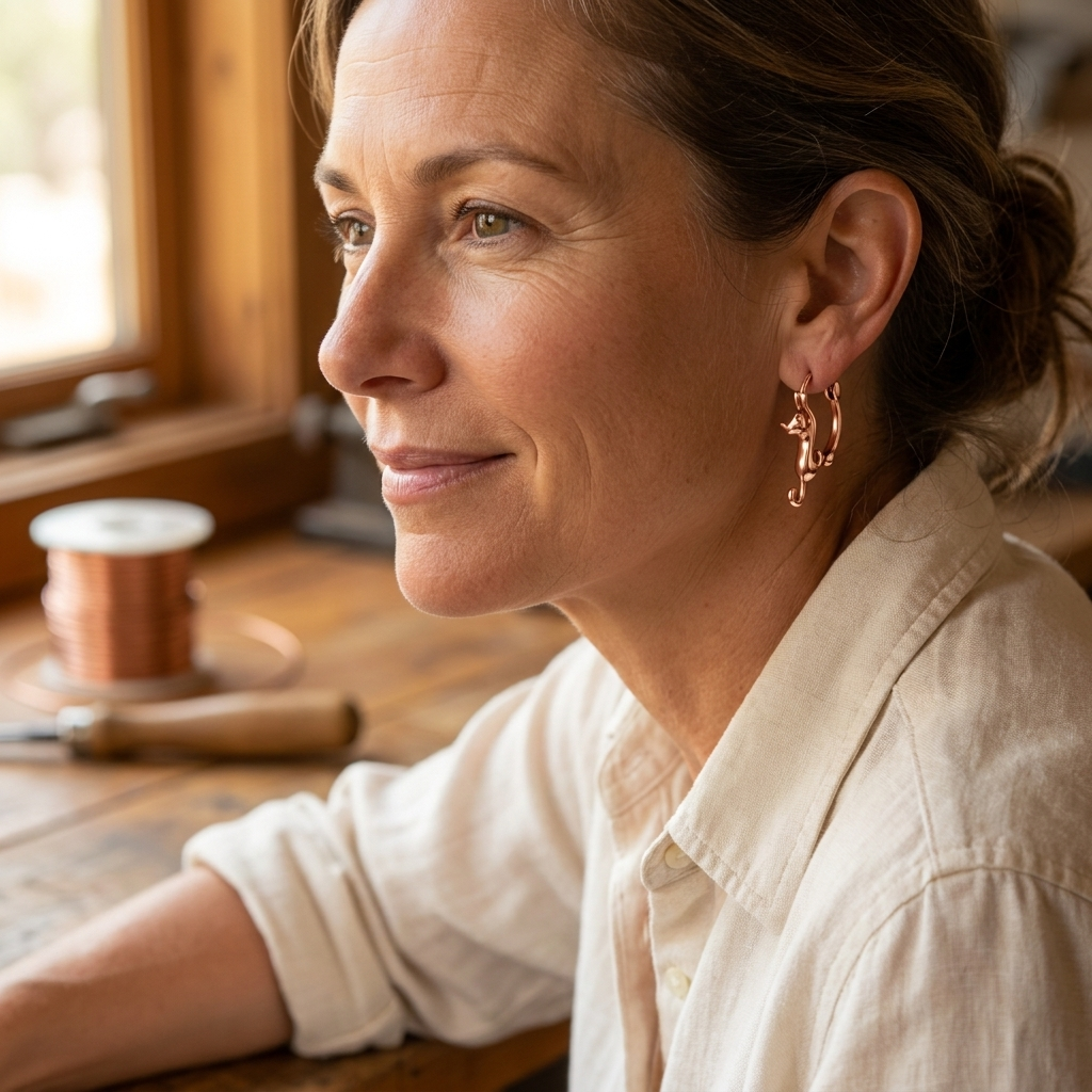 Luvenora's Swirl Copper Earrings