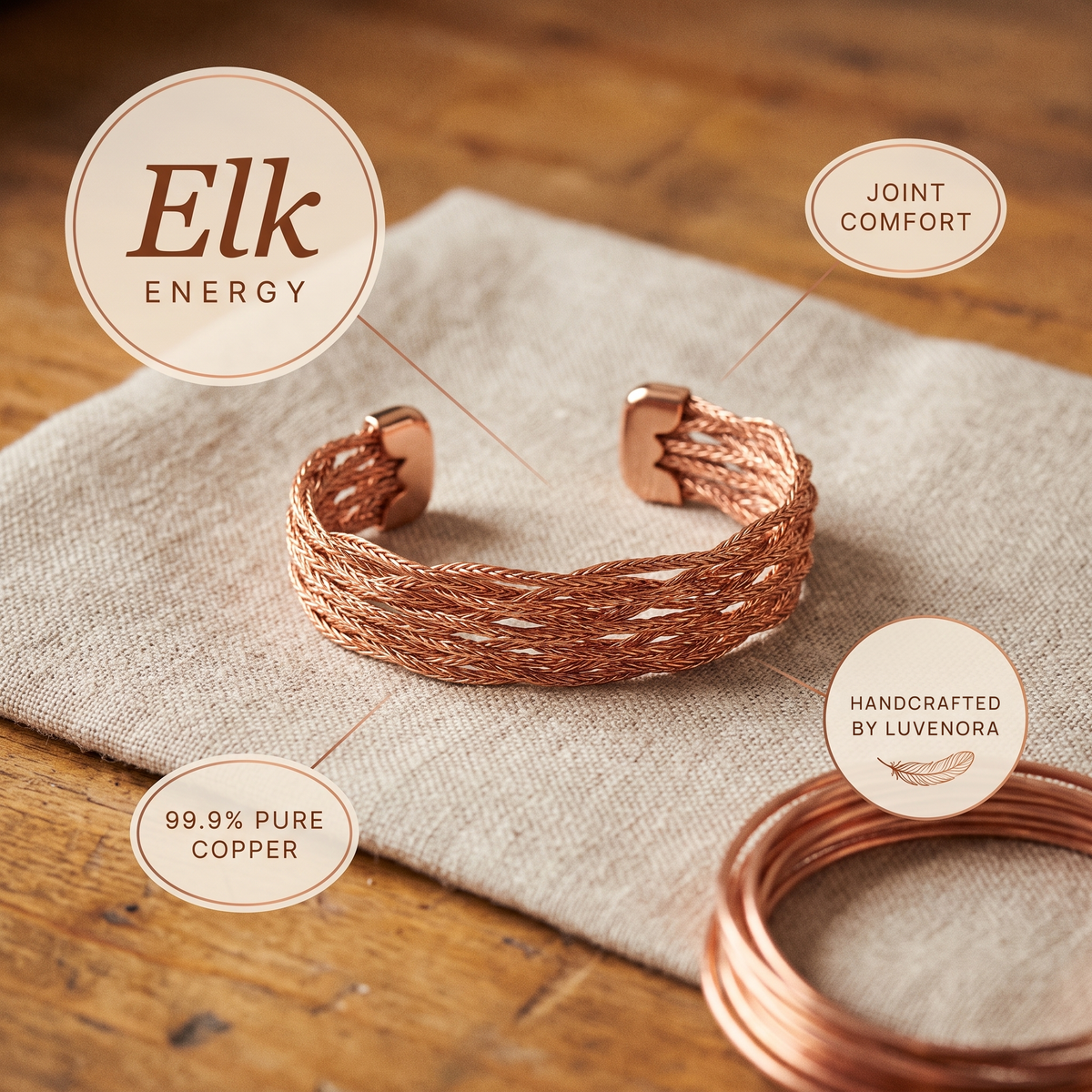 Luvenora's Elk Copper Bracelet
