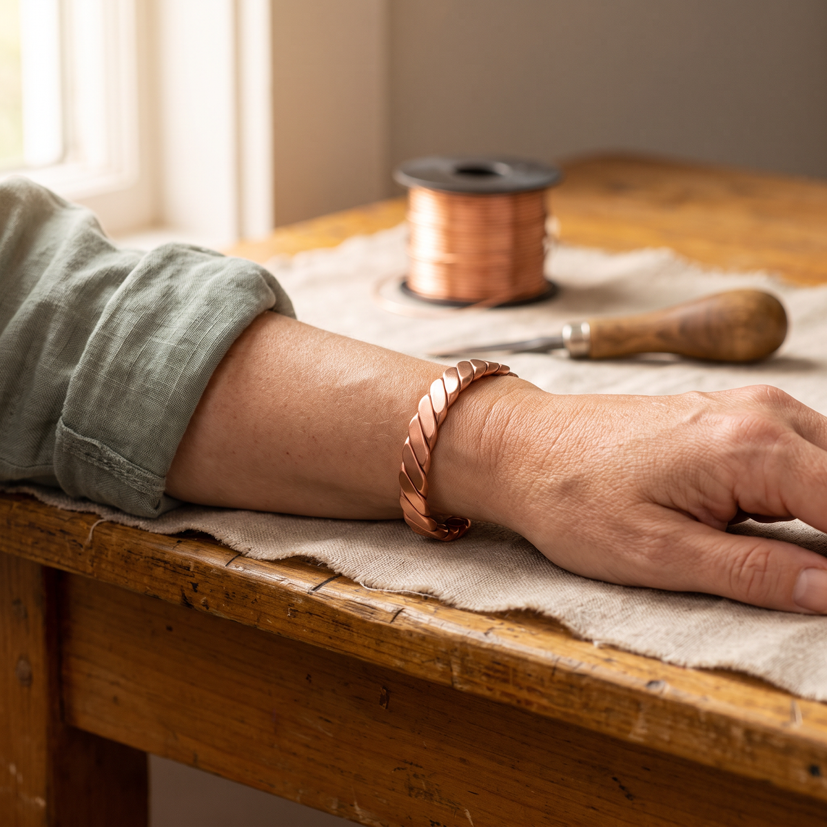 Luvenora's Moss Copper Bracelet