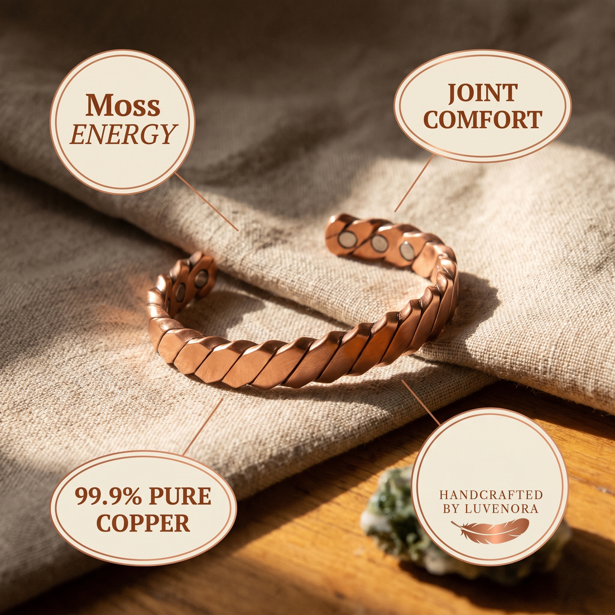 Luvenora's Moss Copper Bracelet