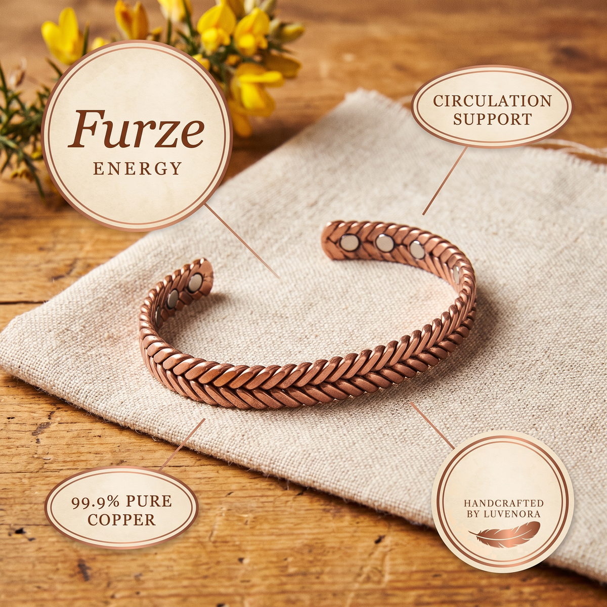 Luvenora's Furze Copper Bracelet