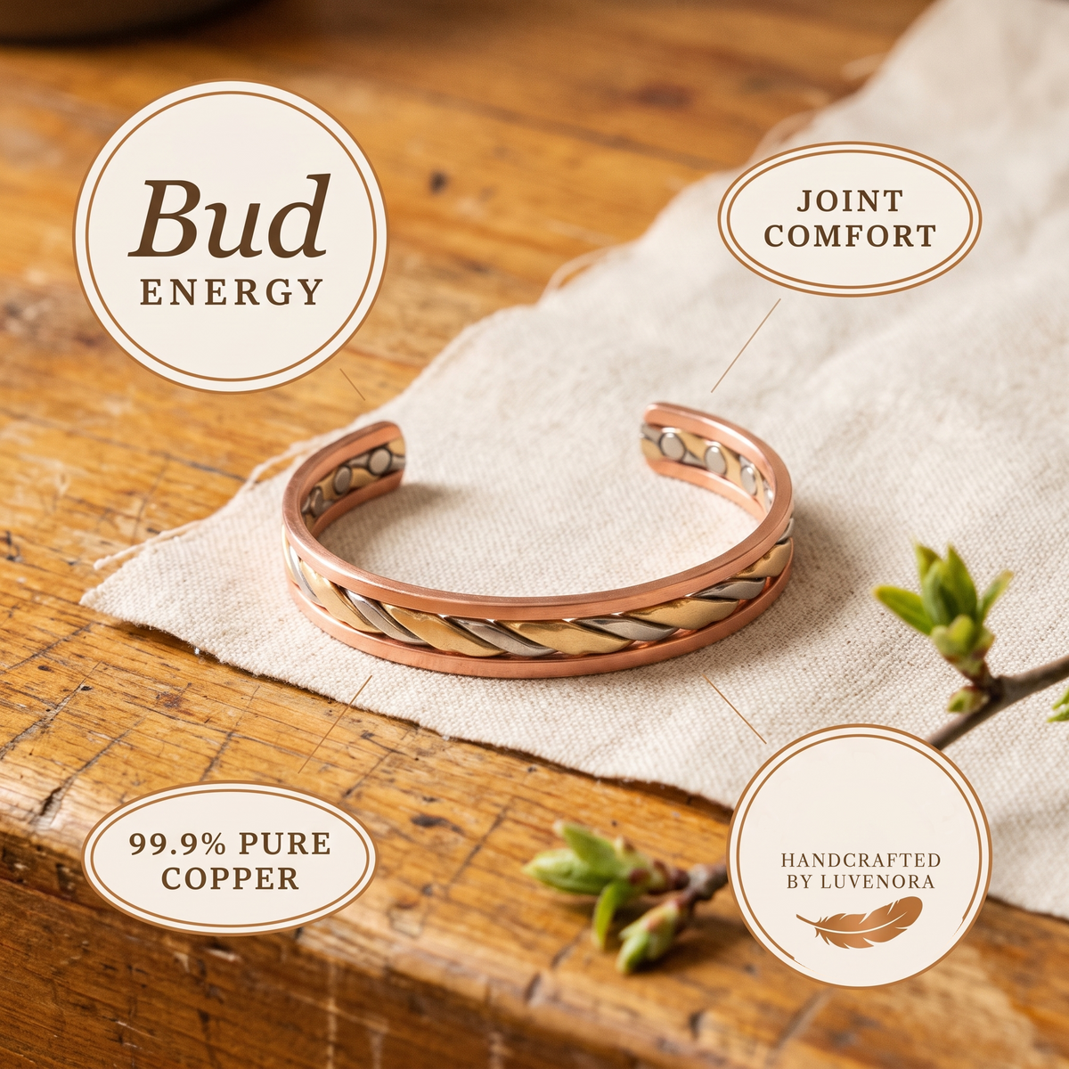 Luvenora's Bud Copper Bracelet