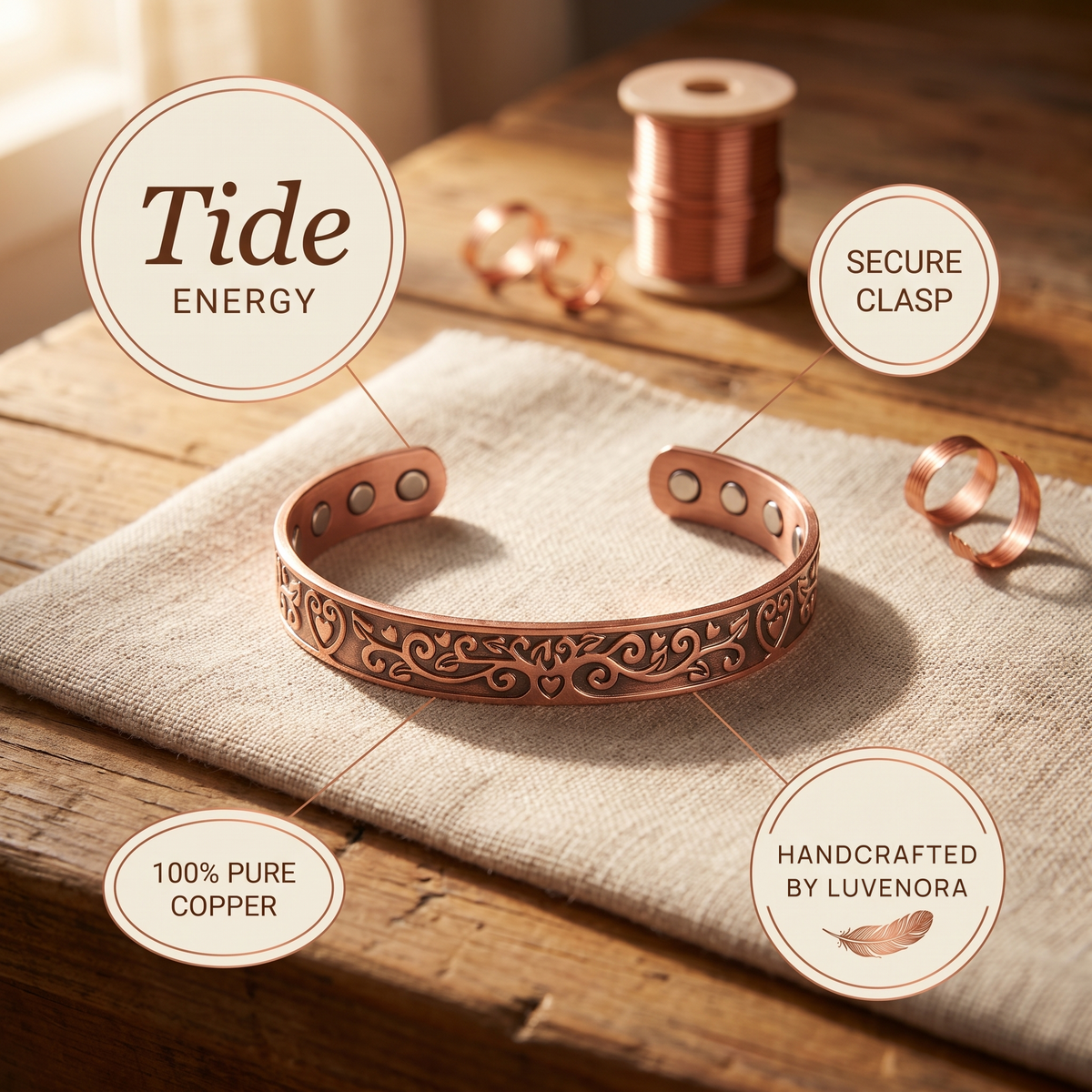 Luvenora's Tide Copper Bracelet