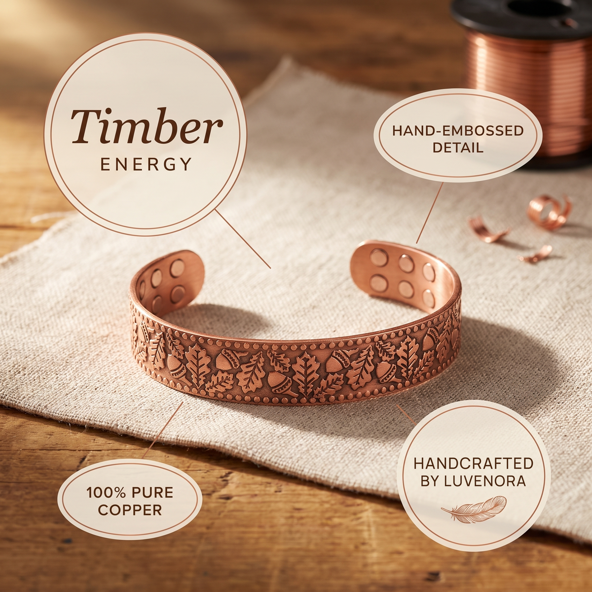 Luvenora's Timber Copper Bracelet