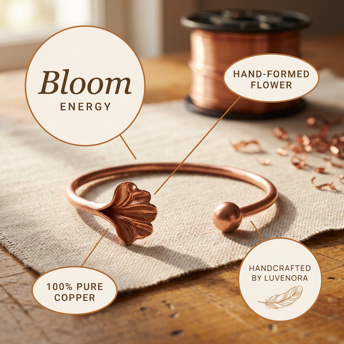 Luvenora's Shell Copper Bracelet