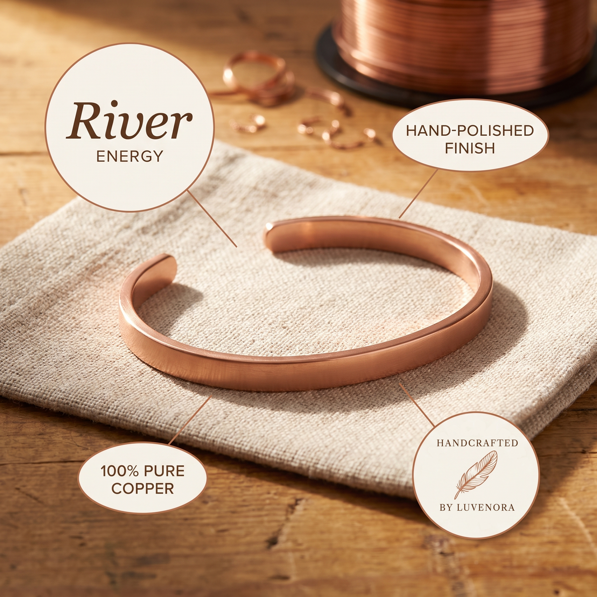 Luvenora's River Copper Bracelet