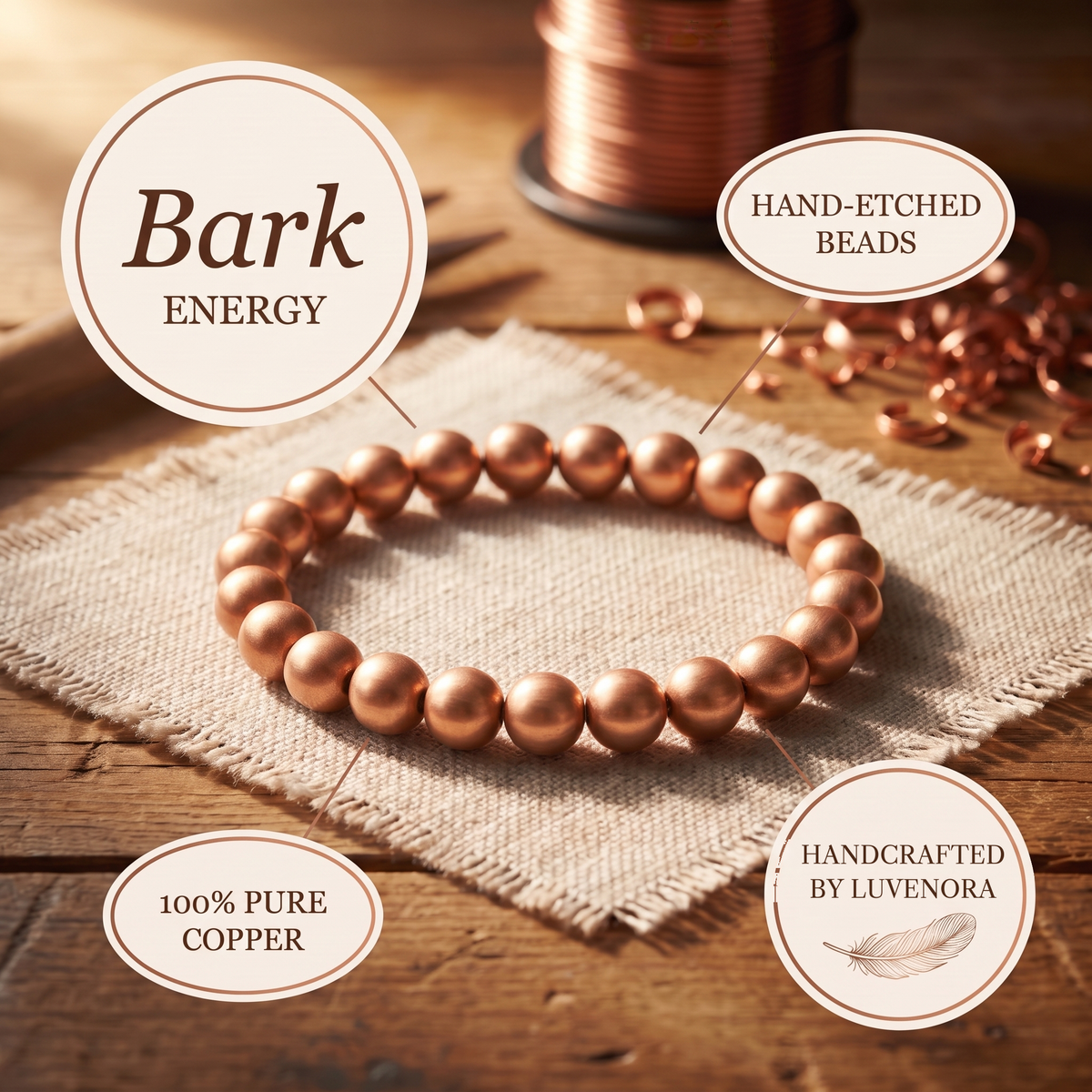 Luvenora's Bark Copper Bracelet