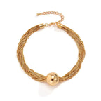 Posh Multi Layered Chain Ball Necklace and Bracelet