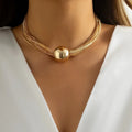 Posh Multi Layered Chain Ball Necklace and Bracelet
