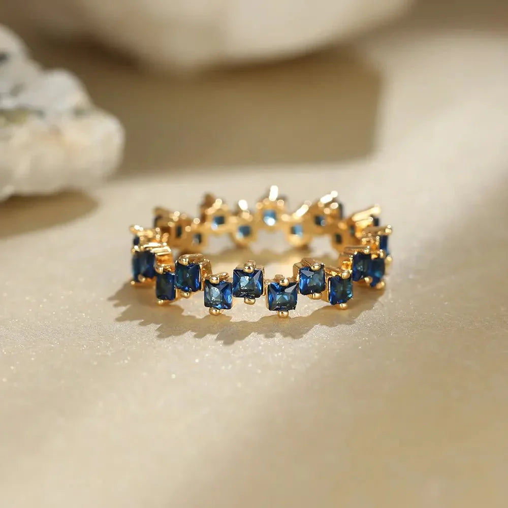 Scattered Cubic Diamonds Dainty Ring